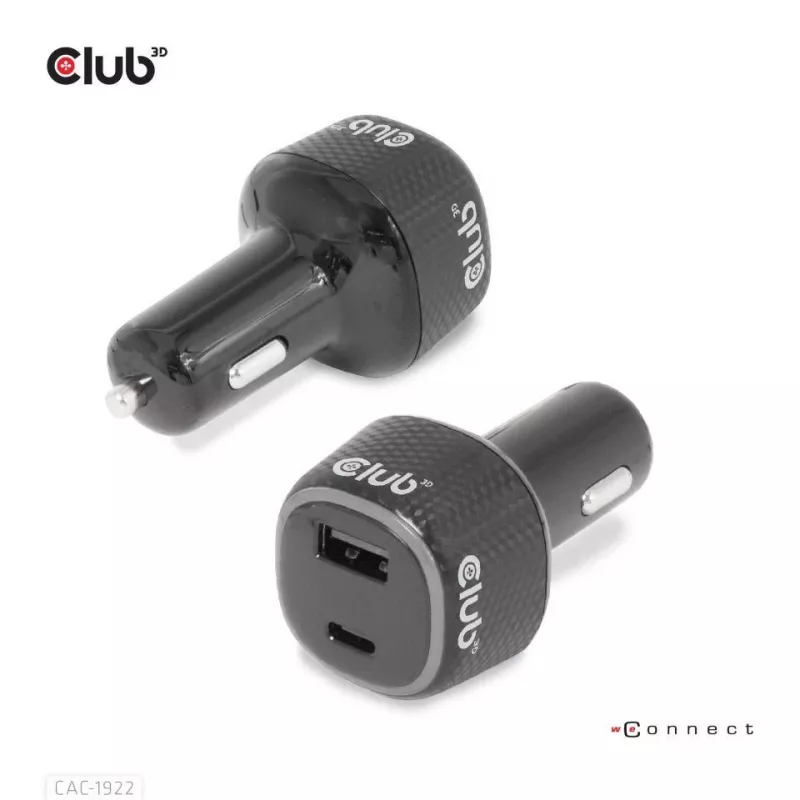 CLUB3D Notebook / Laptop Power Car Charger 63 Watt, Auto, Cigar lighter, 24 V, Black