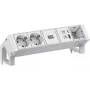 Power strip Bachmann DESK2 ALU WHITE 937.413 with 2x USB ports