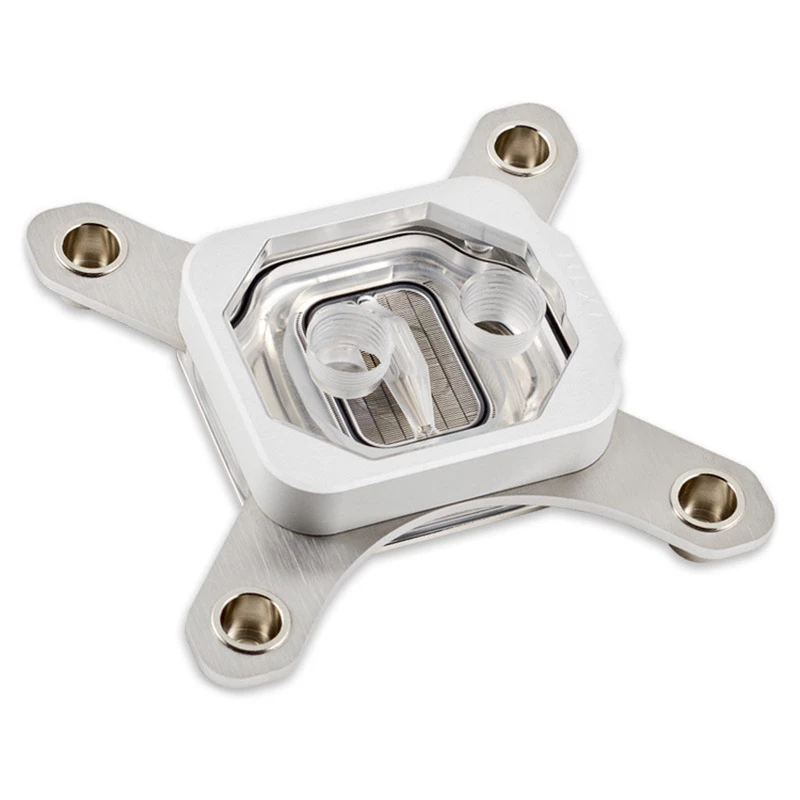 Water block Aqua-Computer 21871 — acetal/aluminium construction, 94×94×22 mm