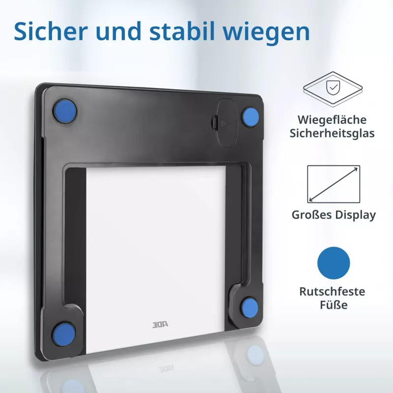 Bathroom body analysis scale ADE Ines BA2300-1 — black, body composition measurement