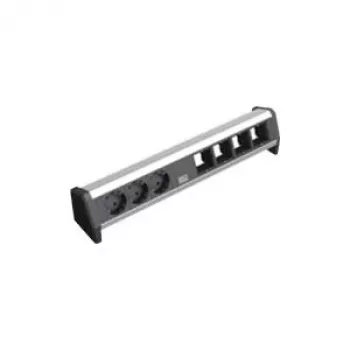 Power Extension Bachmann 902.003 3 AC Outlets Black Silver