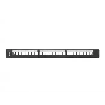 Lanberg PPKS-1124-B 24-Port 1U 19-Inch Blank Keystone Patch Panel, Black ABS