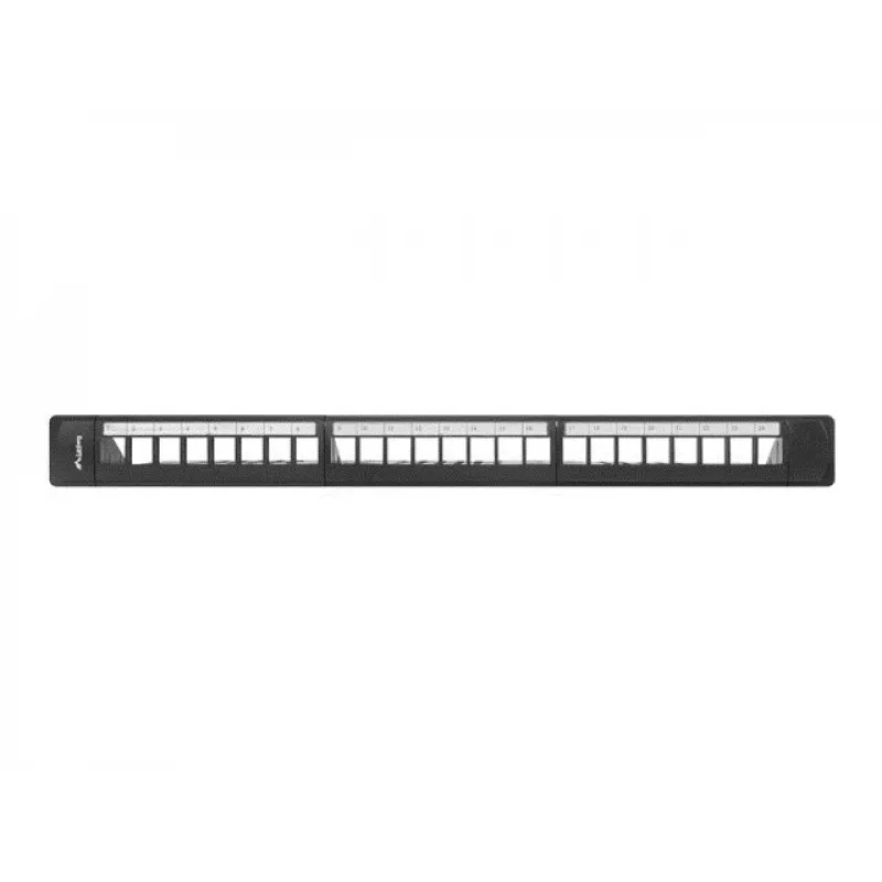 Lanberg PPKS-1124-B 24-Port 1U 19-Inch Blank Keystone Patch Panel, Black ABS