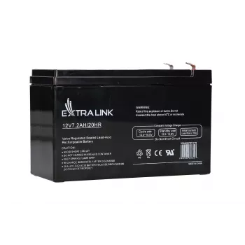 UPS battery Extralink AGM 12V 7.2Ah (7Ah) Sealed Lead Acid VRLA, maintenance-free, black