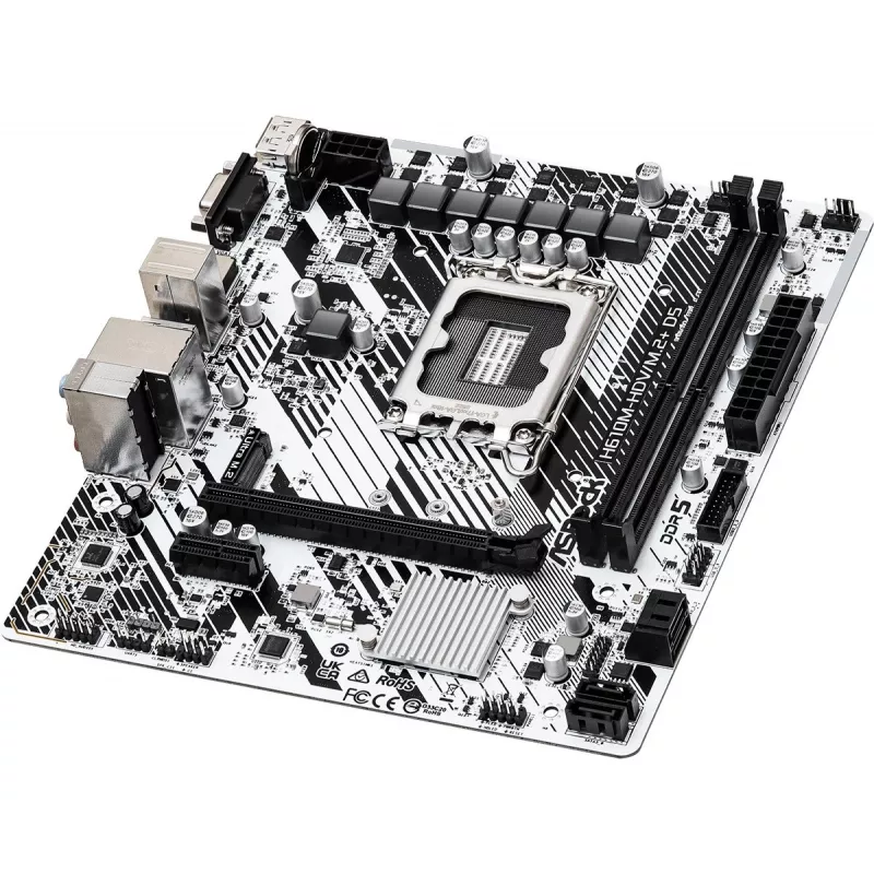 Motherboard ASRock H610M-HDV/M.2+ D5 — Intel H610, LGA 1700, microATX, 2× DDR5 DIMM, M.2, HDMI 2.1, DP 1.4