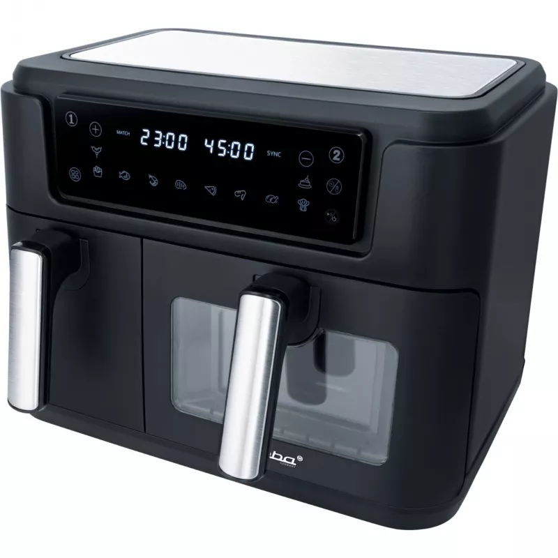 Dual Air Fryer HF 9500 DUO (black, 2.400 Watt, 2 baskets 6 L + 3.5 L)