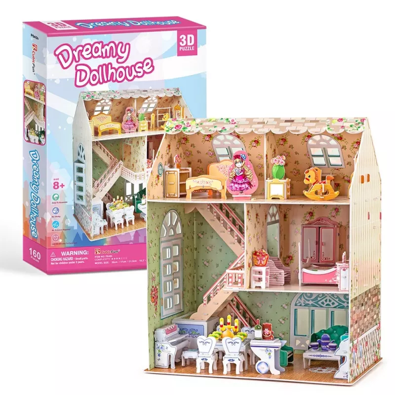 Dollhouse model kit CubicFun P645H — 3D paper/cardboard assembly, Dreamy