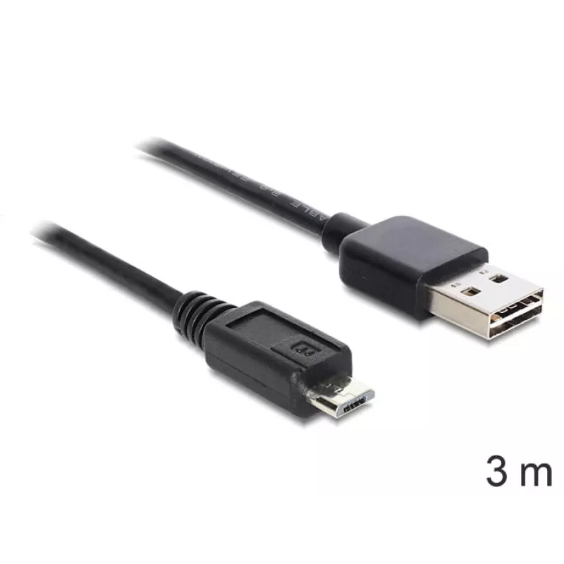 USB Cable DeLOCK EASY-USB 2.0-A - USB 2.0 micro-B 3m