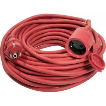 Extension cable AS Schwabe 60264 — 25 m, red, outdoor/indoor power extension