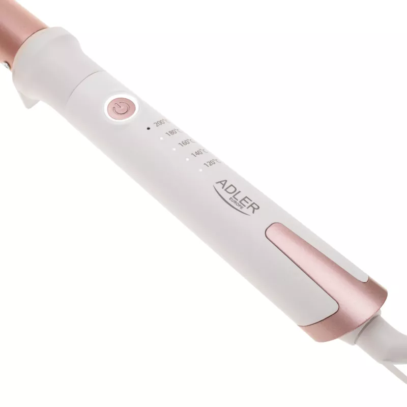 Curling iron Adler AD 2119 — tapered 12–25 mm ceramic barrel, adjustable 120–200 °C, 45 W, pink