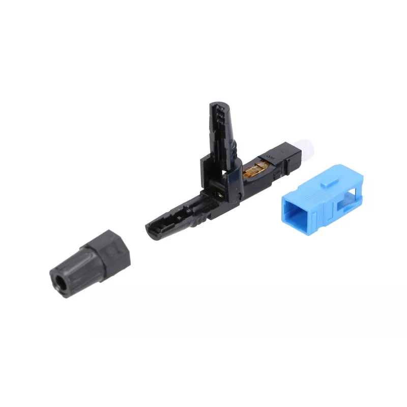 Fiber optic fast connector Extralink SC/UPC male, single pack, black or blue