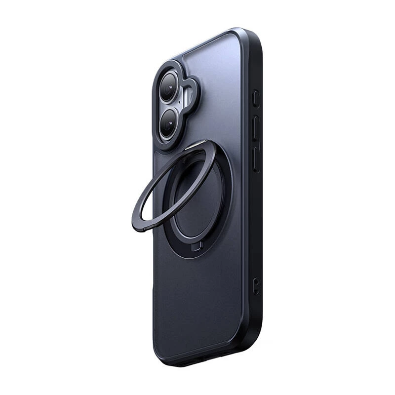 Protective MagSafe case Mcdodo PC-4931 for iPhone 16 Plus with integrated stand — black