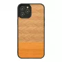 Phone case Man and Wood for iPhone 12 / 12 Pro — herringbone pattern, black