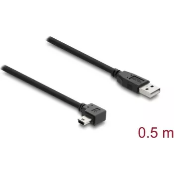 USB A to Mini-USB B cable DELOCK 81650 — USB 2.0, 2 m, black