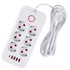 Power strip MACLEAN MCE391 W — 6 sockets, 4×USB-A + 1×USB-C, 3 m cable, 110–240V, 2500W, white