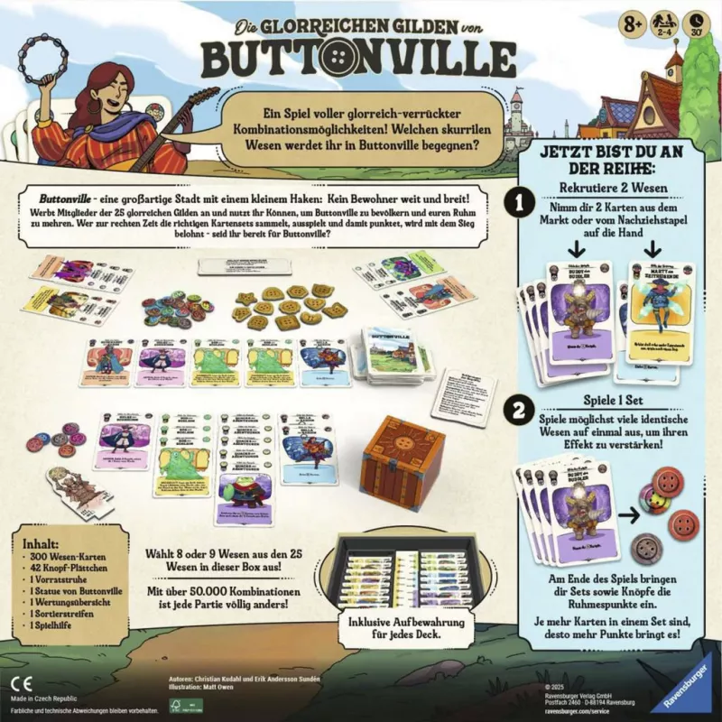 The Glorious Guilds of Buttonville, Card Game