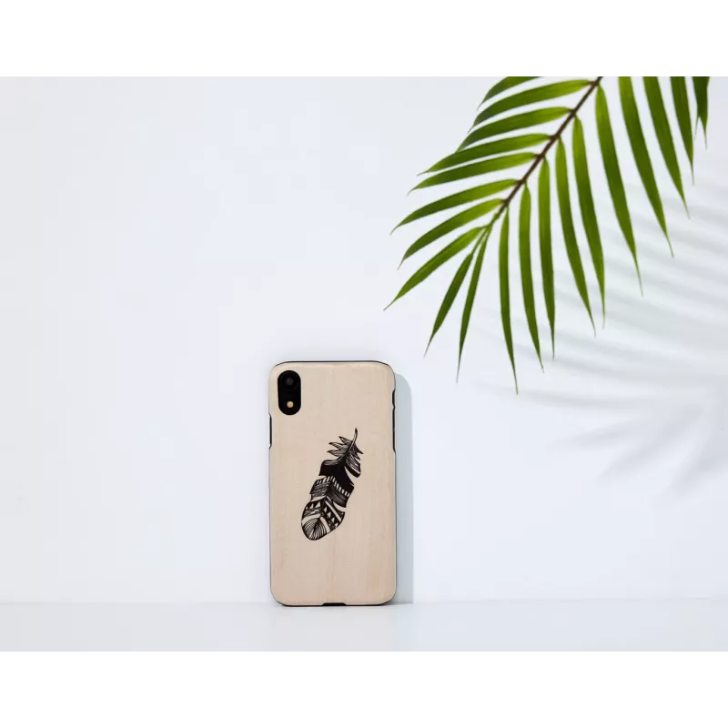 Smartphone case man and wood for iPhone XR, Indian Black, protective hard shell