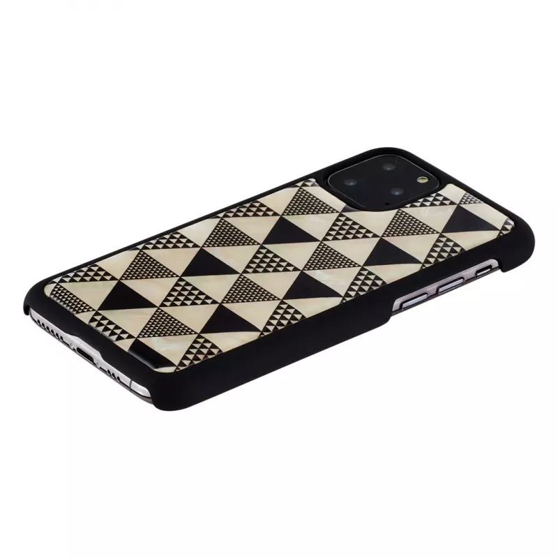 Phone case iKins for iPhone 11 Pro — black pyramid design
