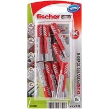 Fischer DuoPower 10 x 50 K NV Wall Plug 50 mm 534995 1 Set (534995)