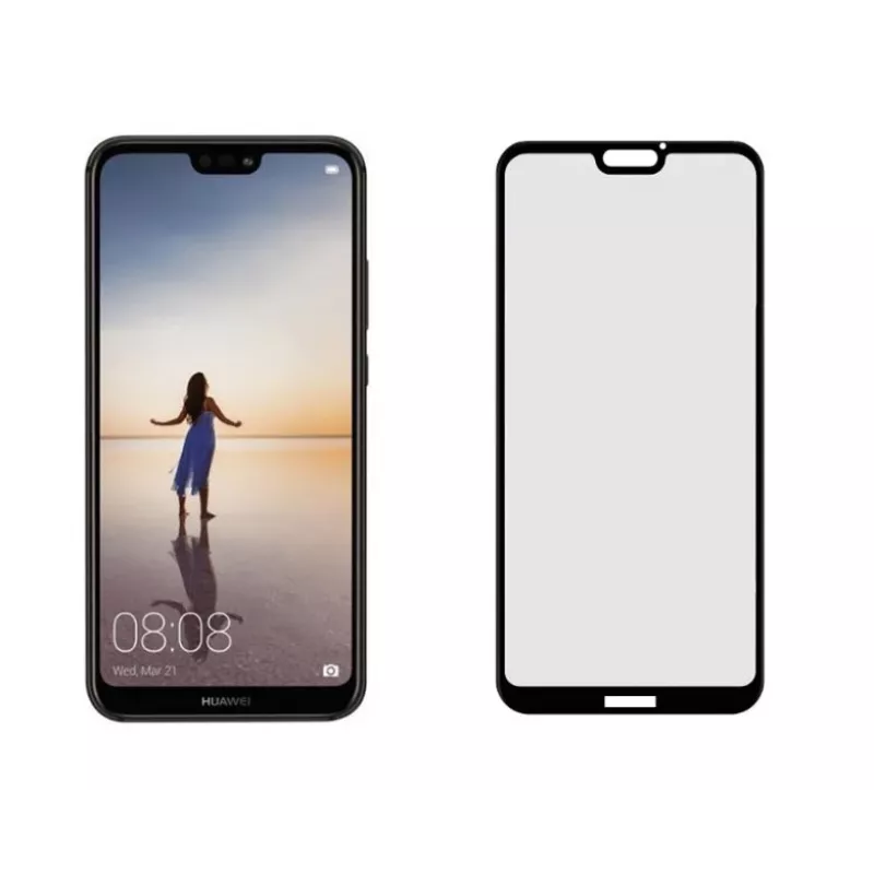 Tempered Glass Full-Glue Screen Protector Tellur for Huawei P20 Lite — Case Friendly, Black