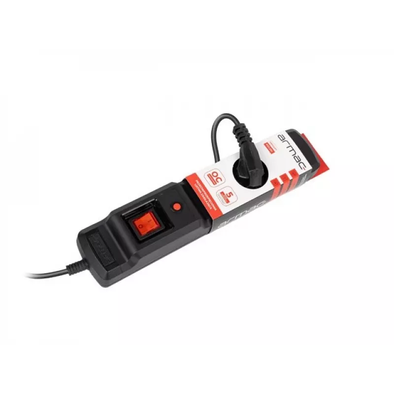 Surge protector ARMAC M3/15/CZ 1.5 m black 3 sockets power strip with cable