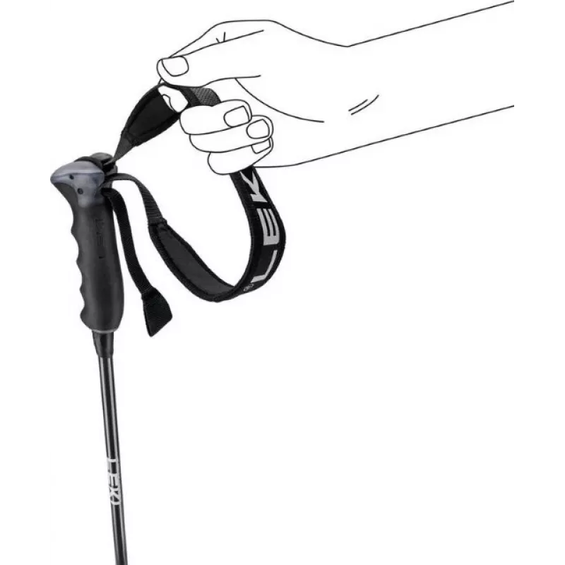 Nordic walking poles Leki NEOLITE CARBON 125 cm, carbon shaft, white, black handle and strap