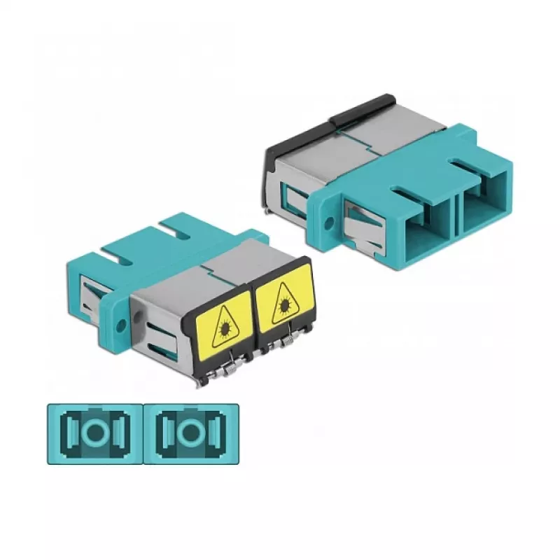Optical Fiber Coupler DeLOCK 86895 SC Duplex Female to Female Multi-mode Aqua