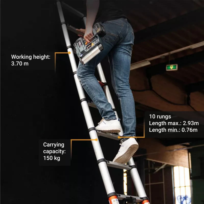 Telescopic ladder Batavia B.V. Giraffe AIR 2.93 m — compact extendable ladder