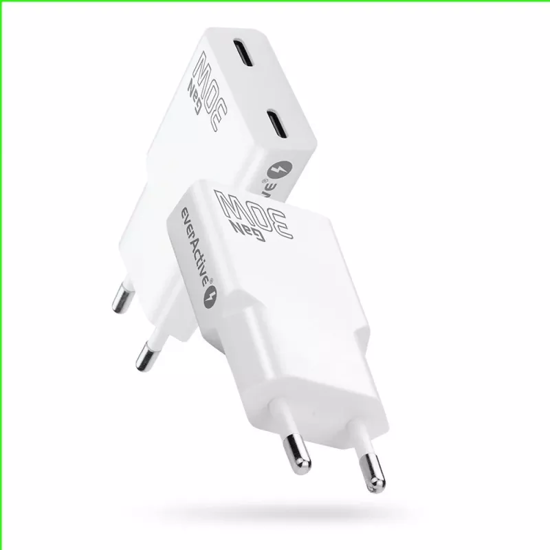 Power adapter everActive SC-385Q Super Slim QC 4 Fast Charging — USB fast charger, compact design