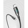 Vention Cotton Braided USB 2.0 C Male to C Male 5A Cable With LED Display 1.2M Black Zinc Alloy Type