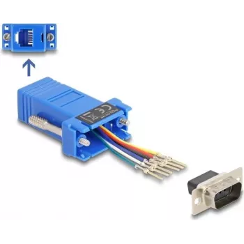 DeLOCK D-Sub 9 pin male to RJ12 female Assembly Kit blue