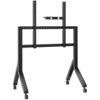 Mobile TV Stand ONKRON TS2081-B for 70–110 inch TVs, Black, wheeled steel floor mount, 125 kg capacity, VESA 200x200–1000x800