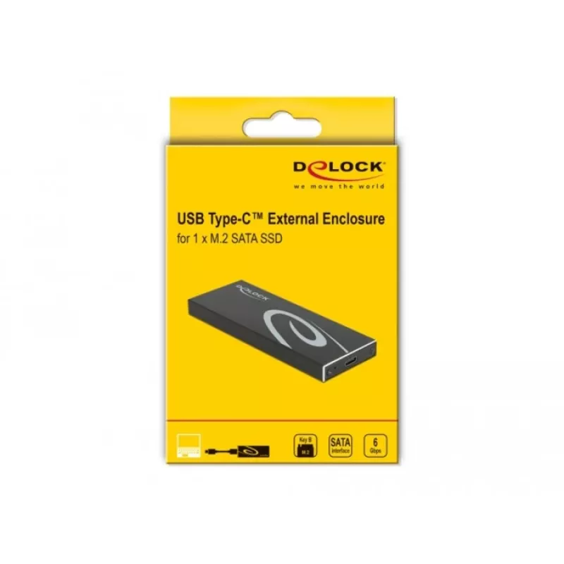 SSD enclosure DeLOCK 42003 External Enclosure for M.2 SATA SSD with USB Type-C