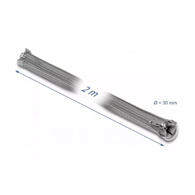 Braided Sleeve DeLOCK 20831 2m x 30mm Grey
