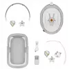Cradle / Rocking Cradle Lionelo Bella Set Grey Concrete – infant bed with rocking function