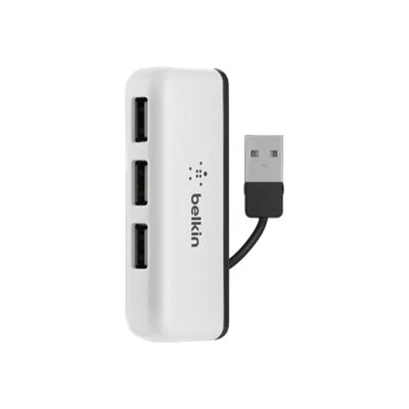 Belkin USB 2.0 4-Port Travel Hub, Silver, F4U021bt