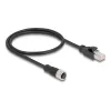 DeLOCK M12 Adapter Cable D-coded 4 pin female to RJ45 male 50 cm