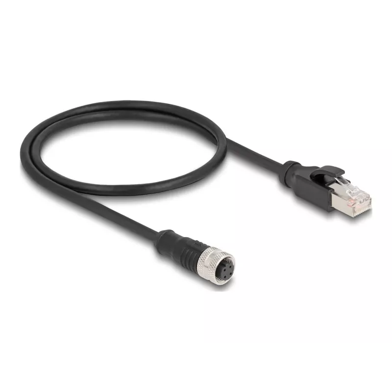 DeLOCK M12 Adapter Cable D-coded 4 pin female to RJ45 male 50 cm