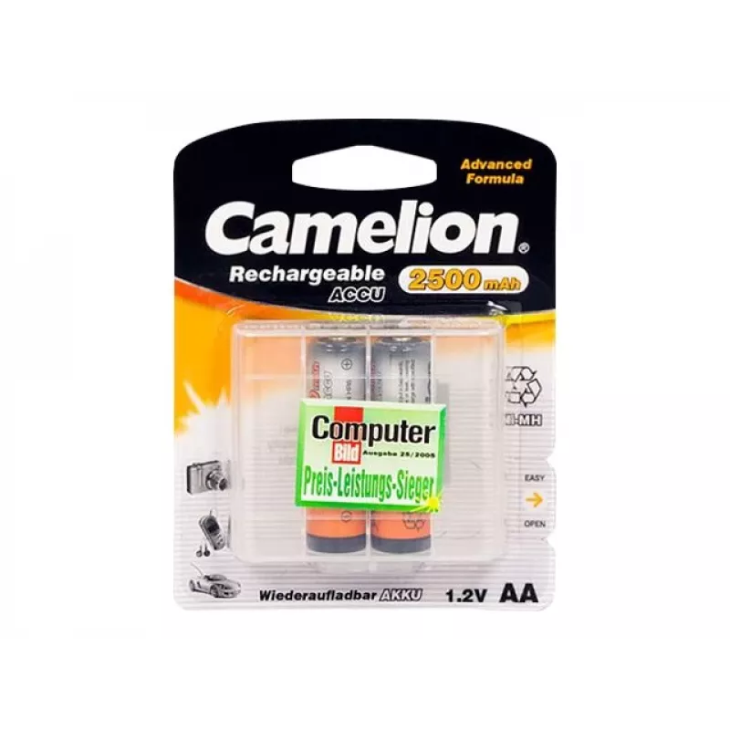 Rechargeable Ni‑MH AA/HR6 batteries CAMELION 2500 mAh, 2 pcs