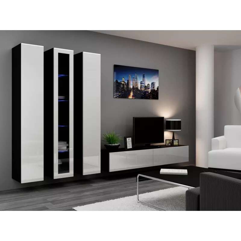 Cama Living room cabinet set VIGO 2 black/white gloss