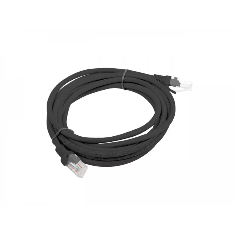 Networking cable LANBERG PCU5-10CC-0300-BK U/UTP Cat5e, 3 m, Black