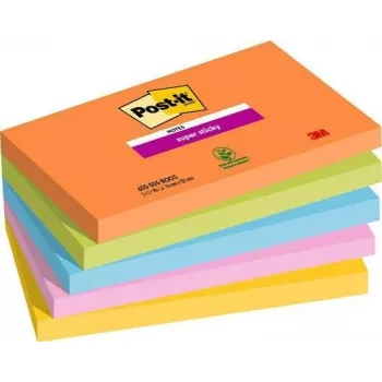 3M 655-5SS-BOOS Sticky Notes Rectangle Blue - Green - Orange - Pink - Yellow 90 Sheets (655-5SS-BOOS)