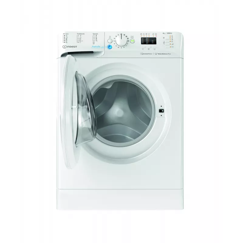 Washing machine Indesit BWSA 61294 W EU N — Front loading, 6 kg, 1151 RPM, Depth 42.5 cm, Width 59.5 cm, Display, Big Digit, White, Energy class C