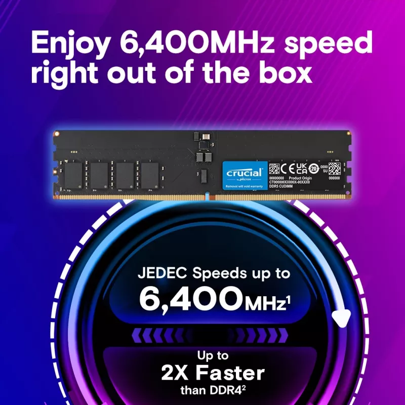 Memory DDR5 64GB/6400 (2*32GB) CL52 CUDIMM