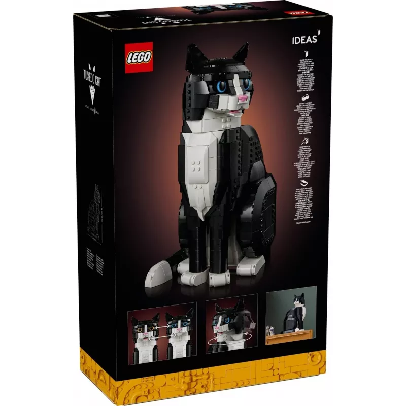 LEGO set Ideas 21349 Tuxedo Cat building kit — collectible brick model, display piece