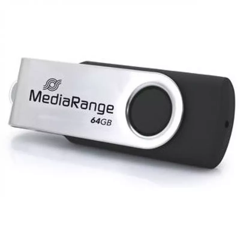 USB flash drive MediaRange MR1953 64 GB USB Type-C 3.2 Gen 1 (3.1 Gen 1) swivel, Black/Silver