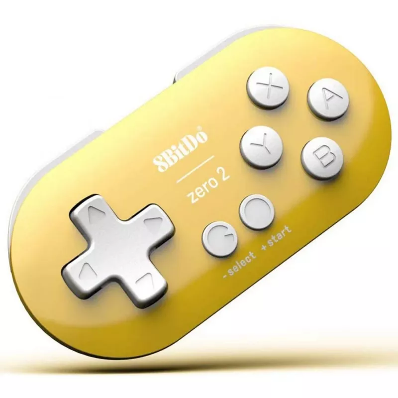 Wireless Game Controller 8BitDo Zero 2 Yellow — Bluetooth, Compact Pocket Size, RET00221