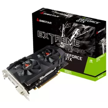 Graphics card BIOSTAR GeForce GTX 1050 Ti — 4 GB GDDR5, 128-bit, PCIe 3.0, 1291 MHz