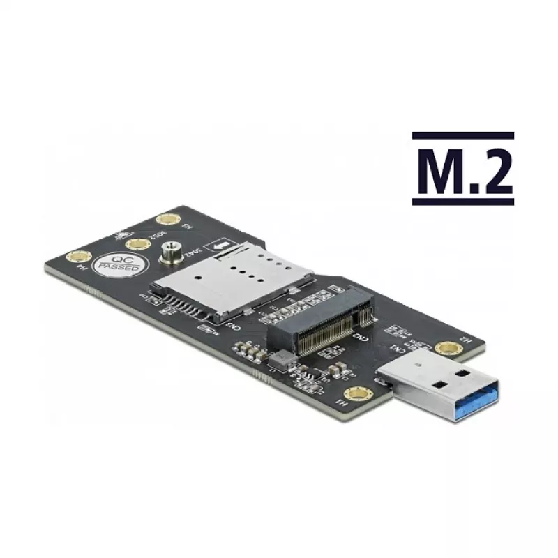 Delock 63166 USB 3.0 Type-A to M.2 Key B Converter with SIM Slot