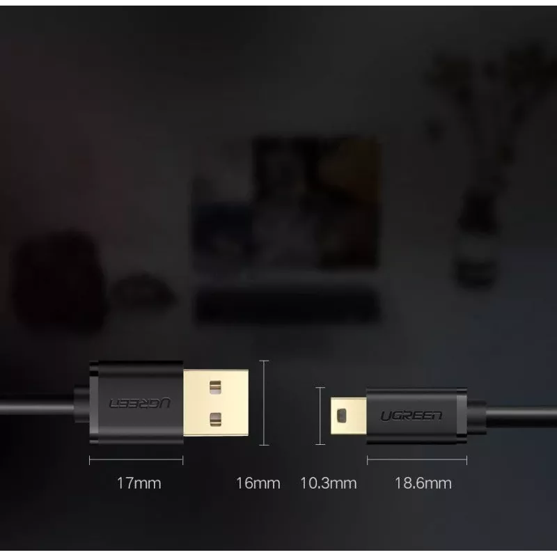 USB data cable UGREEN Thunderbolt to miniUSB 2 m Black